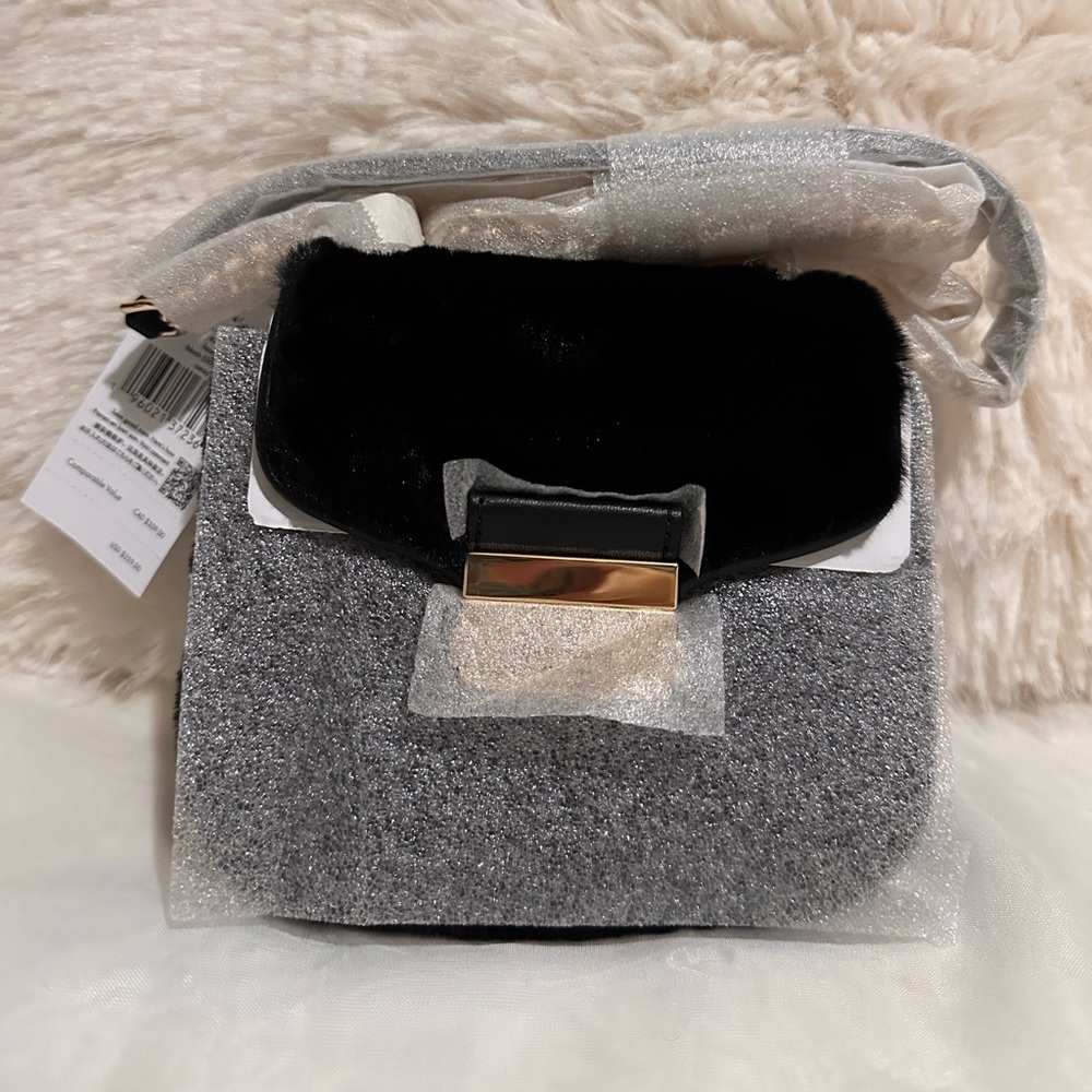 Kate Spade Carey faux fur micro flap crossbody